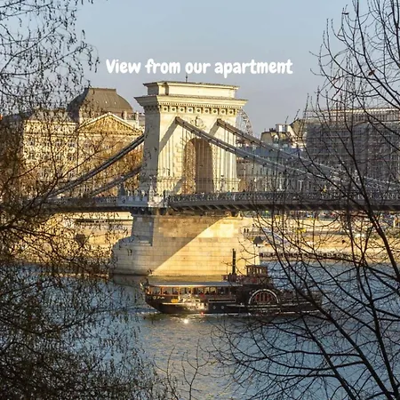 Danube Waterfront View At Chain Bridge