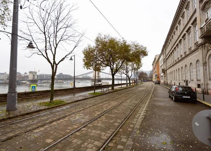 Danube Waterfront View At Chain Bridge * Budapest